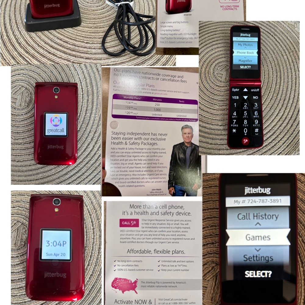 Jitterbug flip phone
